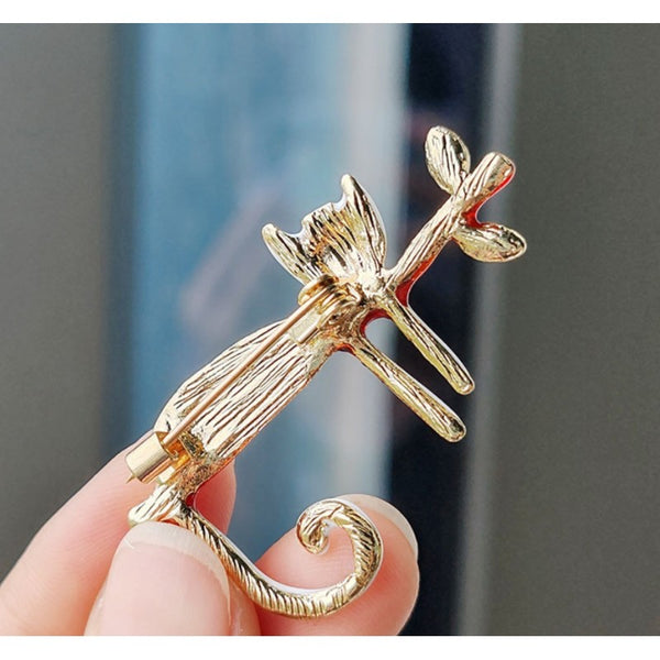 Dekoratīva piespraude "Melnais kaķis" (BZ163)