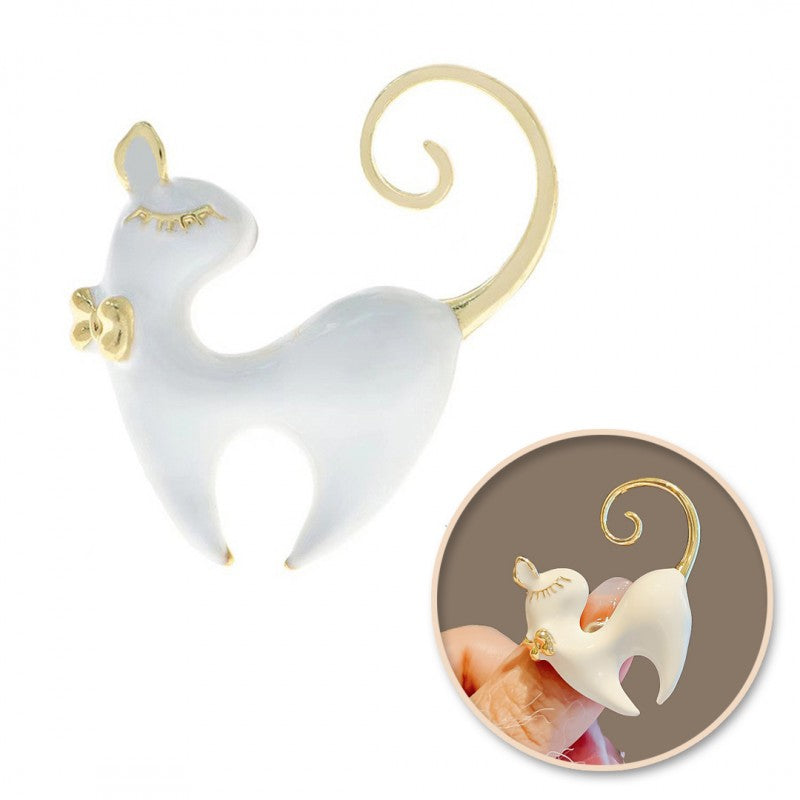 Dekoratīvā piespraude "Baltais kaķis"