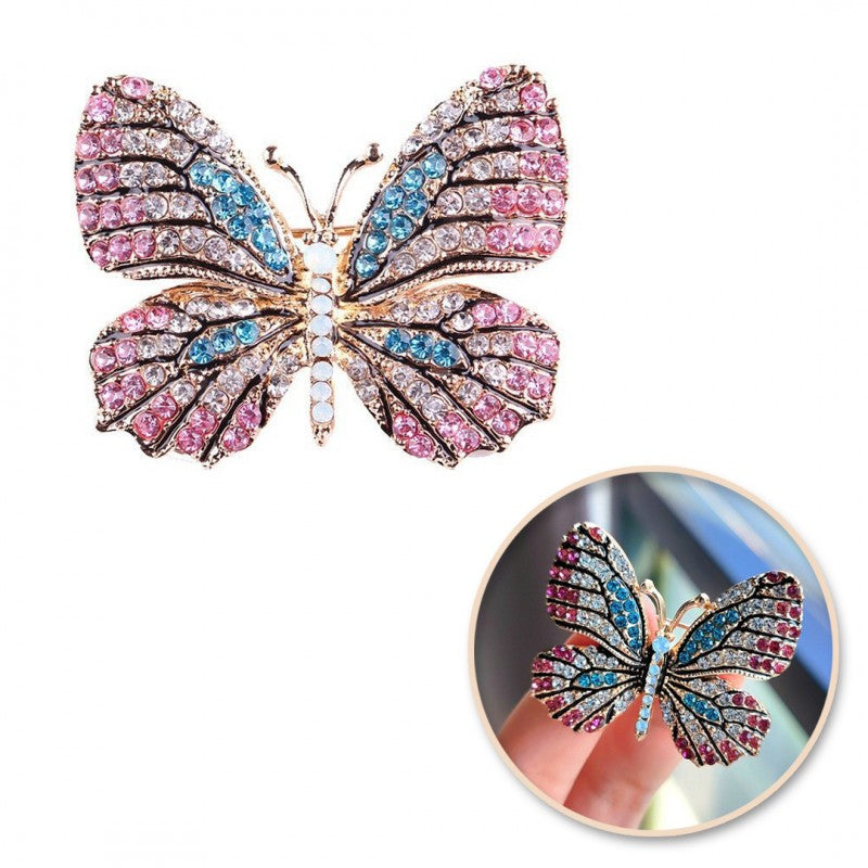 Dekoratīva piespraude ar kristāliem "Butterfly" BZ156