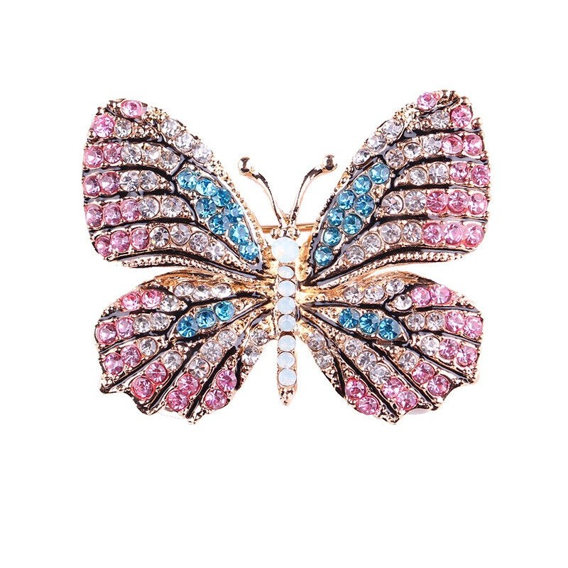 Dekoratīva piespraude ar kristāliem "Butterfly" BZ156