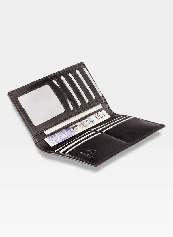 Liels vīriešu maks Visconti P6, melns S1129