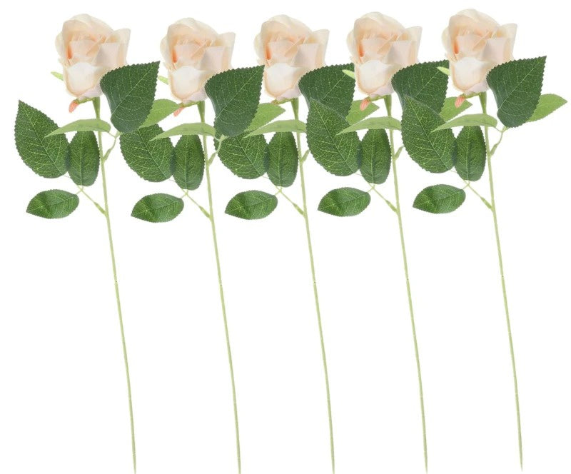 Mākslīgās rozes 5 gab. G7, baltas