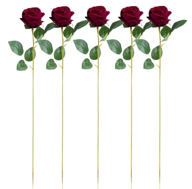 Mākslīgās rozes 5 gab. G7, sarkanas