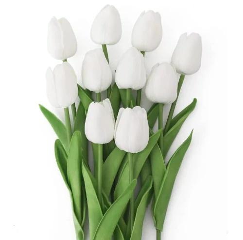 Mākslīgās tulpes, 10 gab. T1 baltas