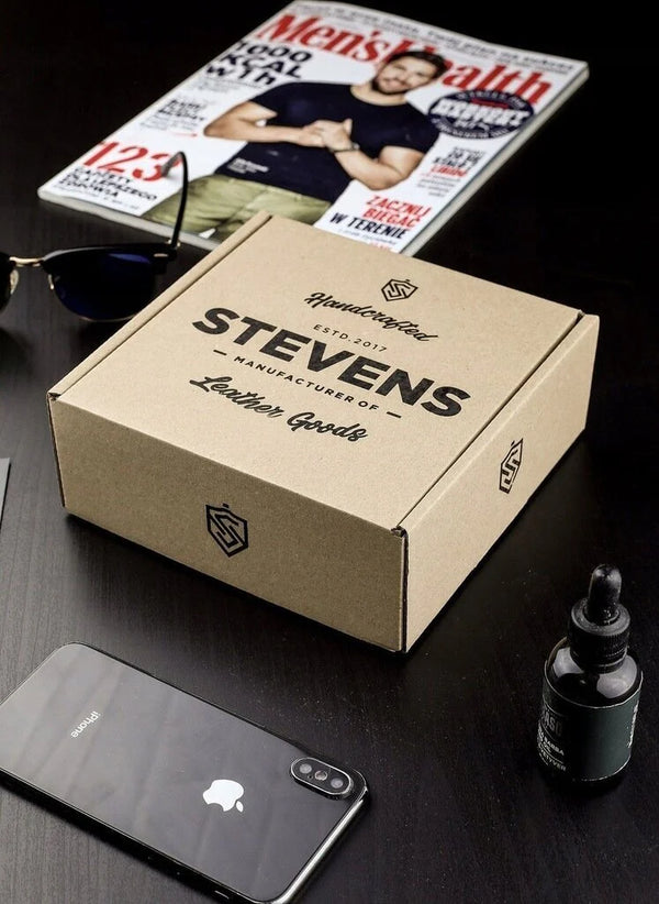 Dāvanu komplekts maks + josta Stevens, melns D190 