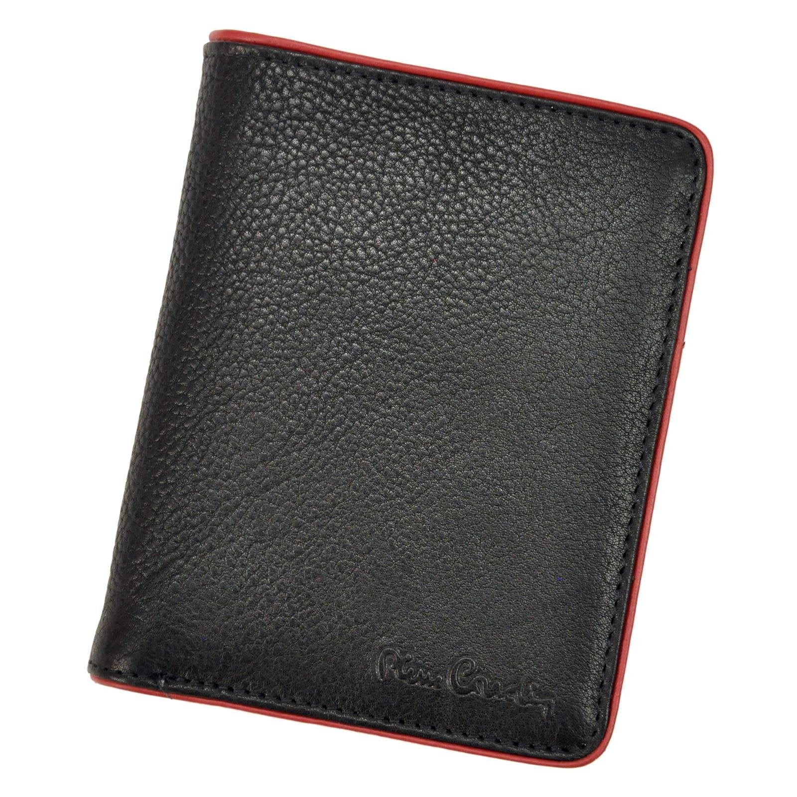 Pierre Cardin TILAK05 TUMBLE 326 juoda ir raudona piniginė czarny + czerwony