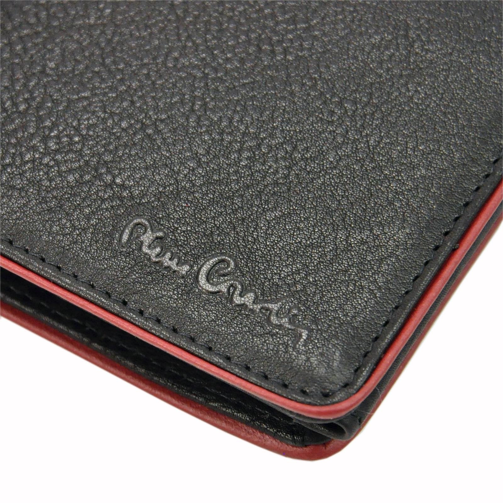 Pierre Cardin TILAK05 TUMBLE 326 juoda ir raudona piniginė czarny + czerwony