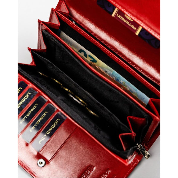 Elegants sarkans maks ar ārējo kabatu - Peterson D1932