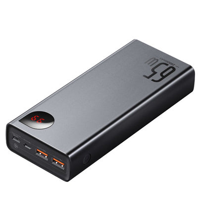 Baseus Adaman 20000mAh 65W ātri uzlādējams melns ārējais akumulators