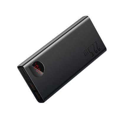 Baseus Adaman ātrās uzlādes ārējais akumulators 20000mAh 22.5W ar USB-A - USB-C 3A kabeli 0.3m melns