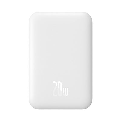 Baseus Magnetic PPCXM06A 6000mAh 20W Power Bank ar USB-C kabeli - balts