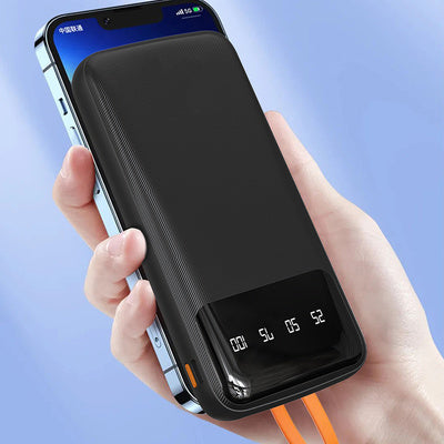 Dudao K6Pro 10000mAh ārējais akumulators ar USB, USB-C, Lightning, melns