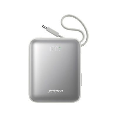 Joyroom JR-PBF27 10000mAh 22.5W ārējais akumulators ar integrētiem USB-C un Lightning kabeļiem - balts