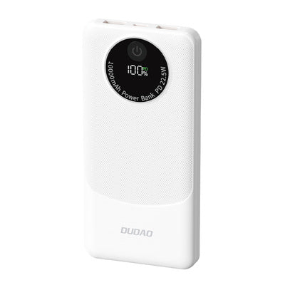 Ārējais akumulators Dudao K12 10000mAh PD22.5W USB-A, USB-C - balts