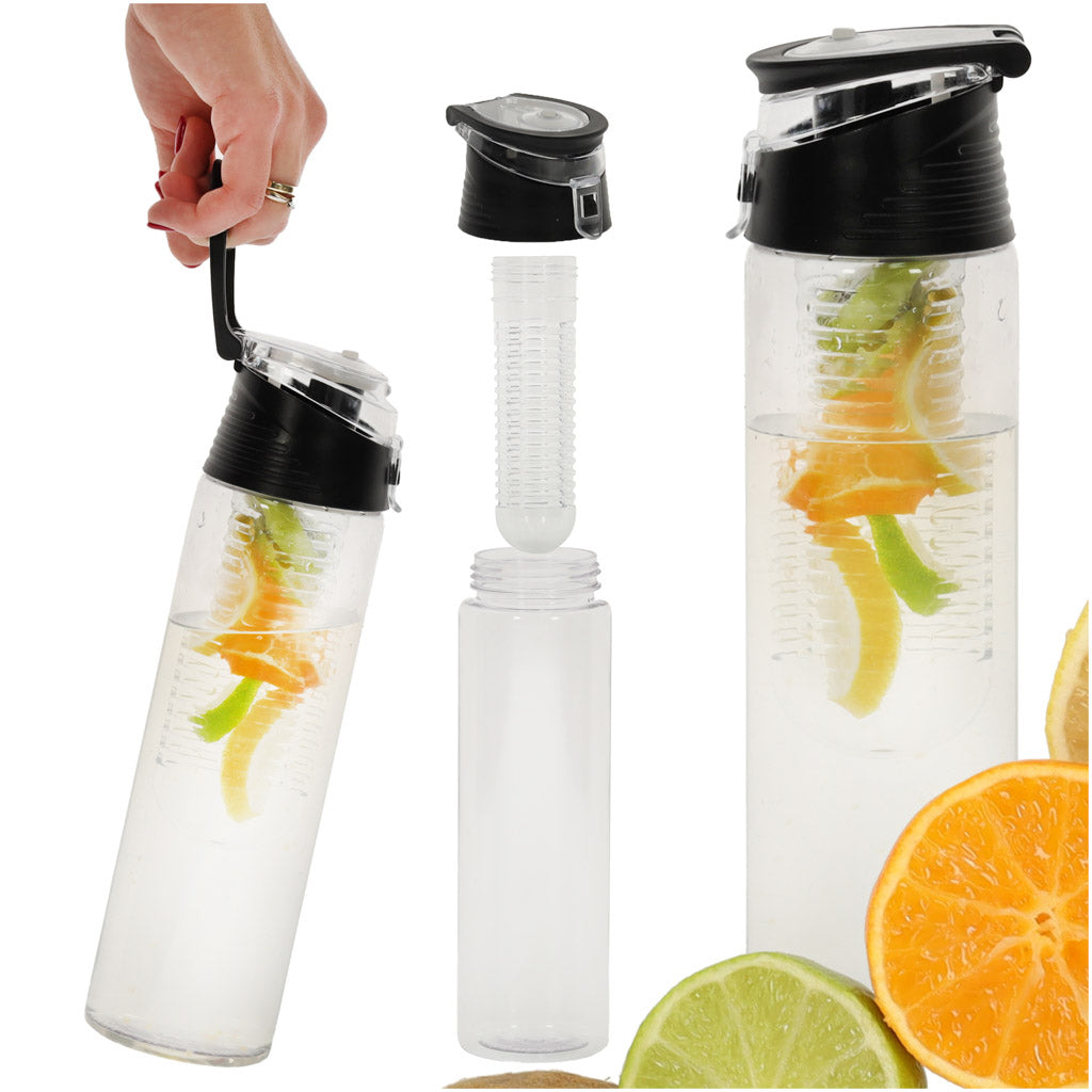 Dzeramā pudele ar augļu trauku 800ml K91, melna