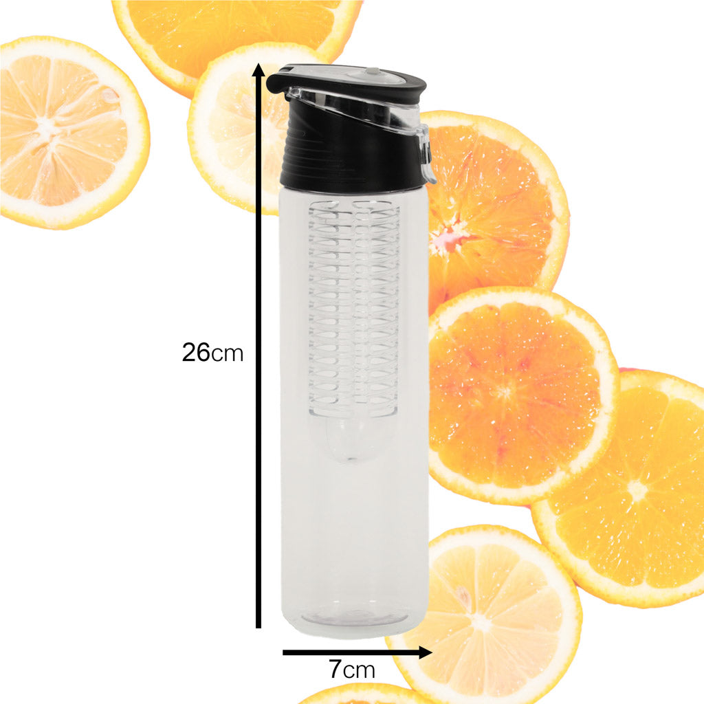 Dzeramā pudele ar augļu trauku 800ml K91, melna