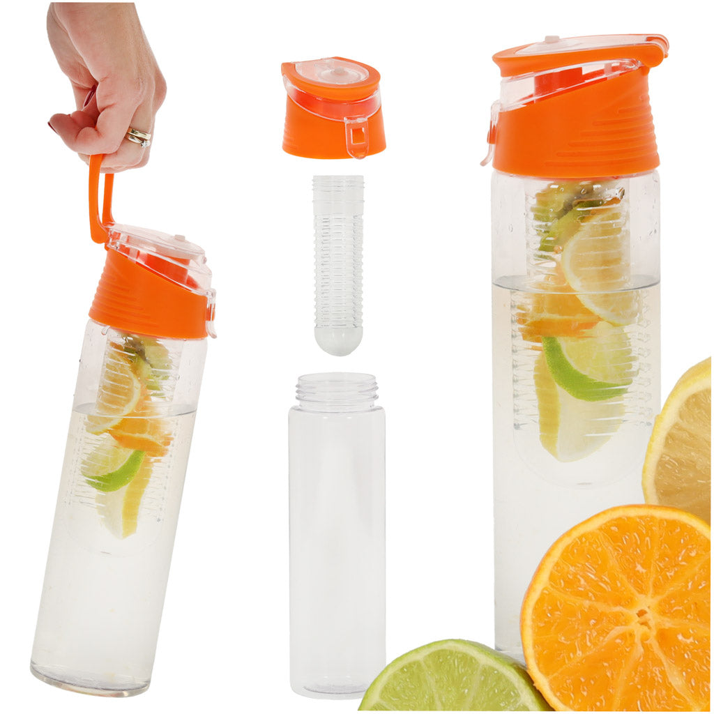 Dzeramā pudele ar augļu trauku 800ml K91, oranža