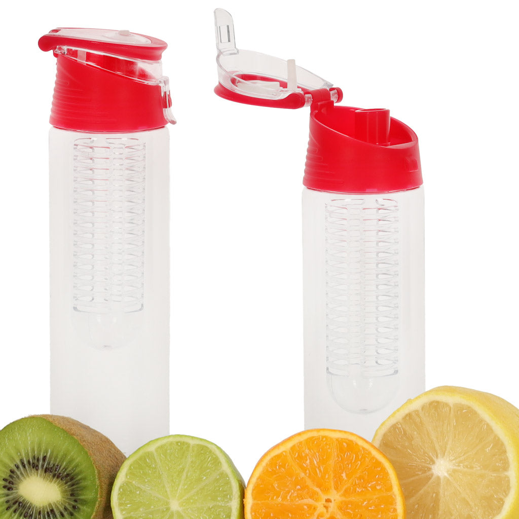 Dzeramā pudele ar augļu trauku 800ml K91, sarkana
