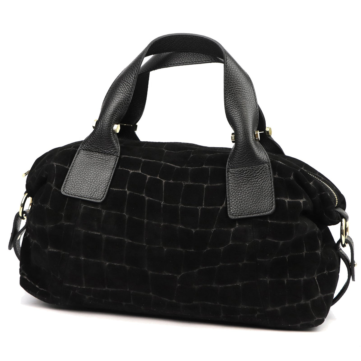 Luka 26-119 CROCO juoda odinė rankinė czarny