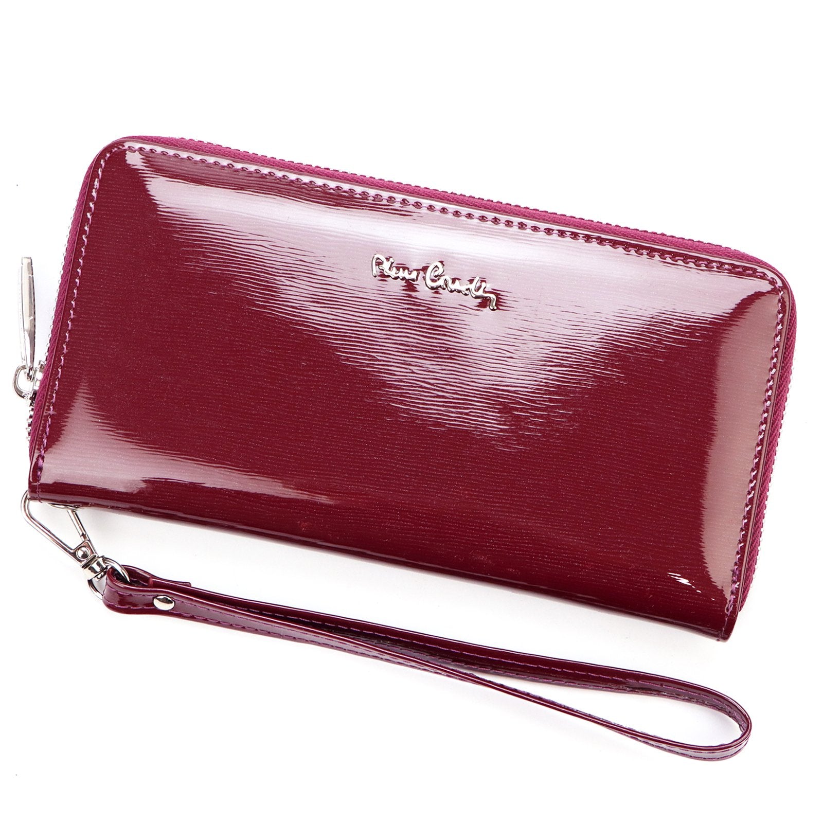 Pierre Cardin 05 LINE 119 violetinė odinė piniginė fioletowy