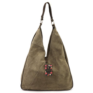 LOCCA MILANO LM-005 taupe ir tamsiai ruda odinė rankinė taupe + ciemny brąz