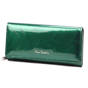Pierre Cardin 02 LEAF 106 žalia odinė piniginė zielony