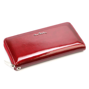 Pierre Cardin 05 LINE 119 raudona natūralios odos piniginė czerwony