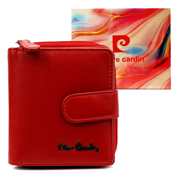 Pierre Cardin TILAK155 2509 raudona odinė piniginė czerwony