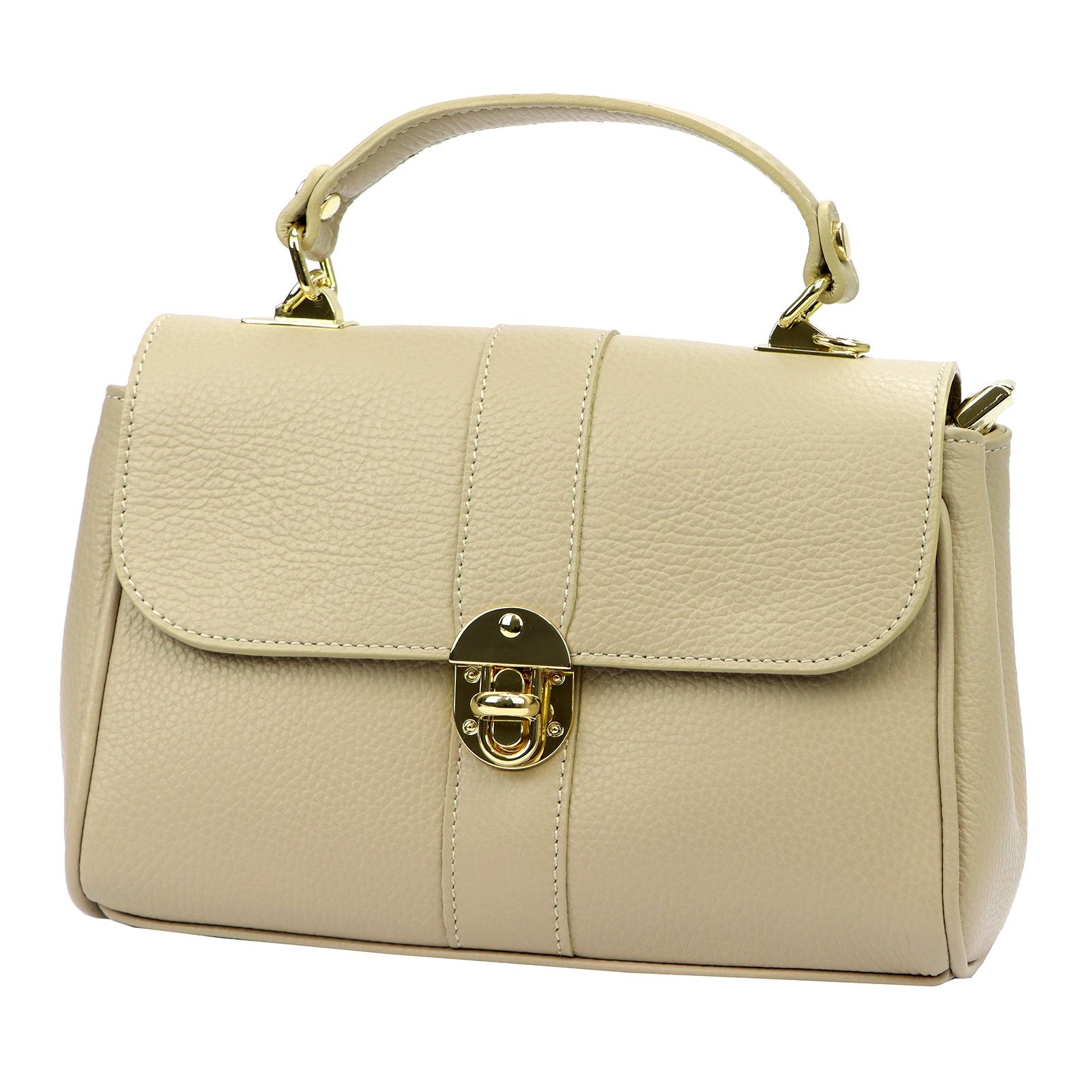 Luka 20-098 DOLLARO tamsiai smėlinė odinė rankinė ciemny beż