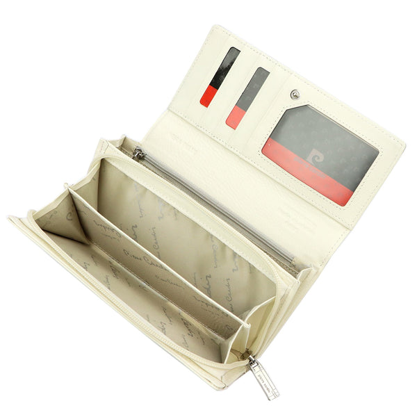 Pierre Cardin 02 LEAF 106 kreminė odinė piniginė cream