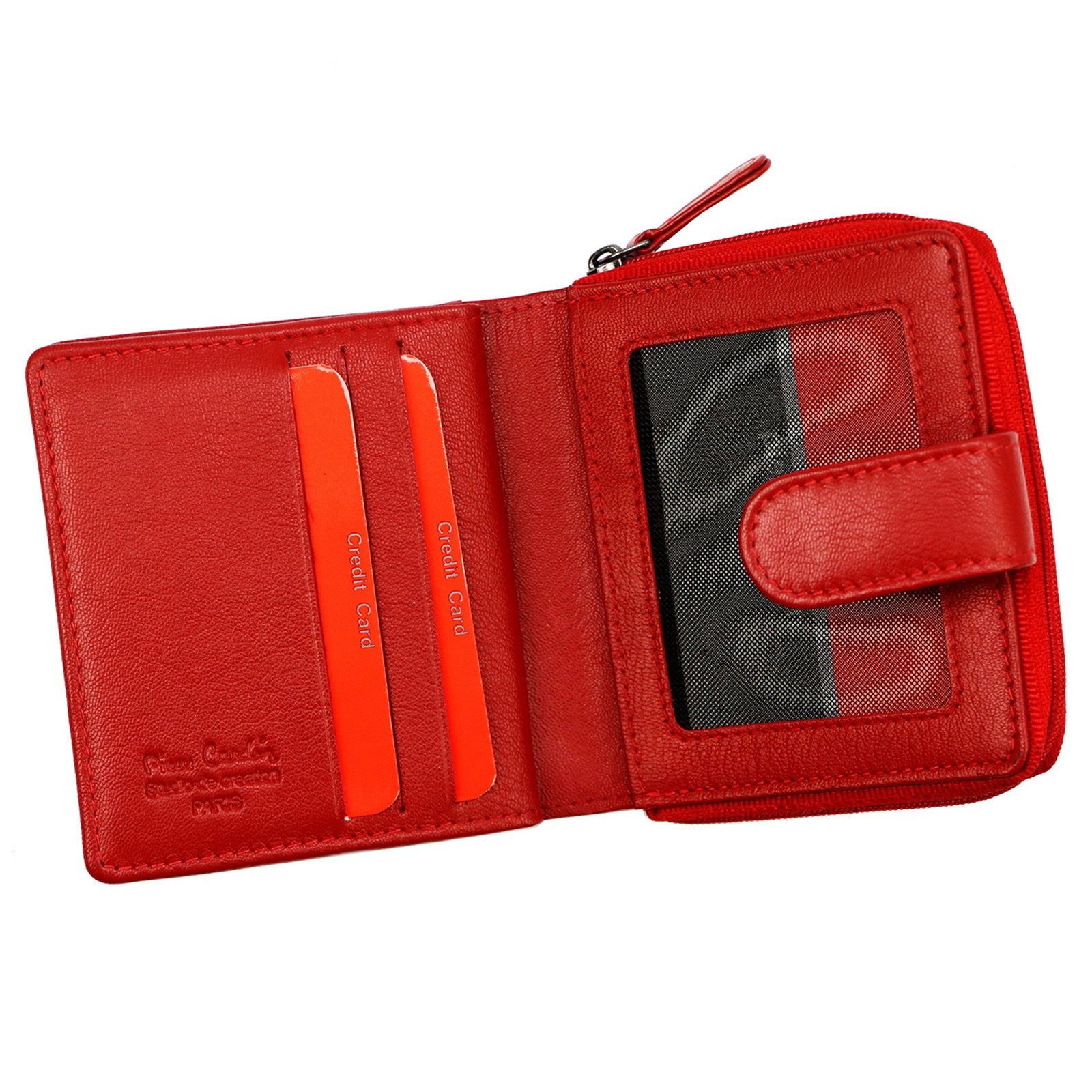 Pierre Cardin TILAK155 2509 raudona odinė piniginė czerwony