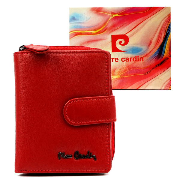 Pierre Cardin TILAK155 2510 raudona odinė piniginė czerwony