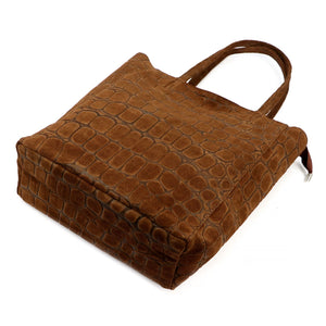 Luka 26-084 CROCO ruda odinė rankinė brązowy