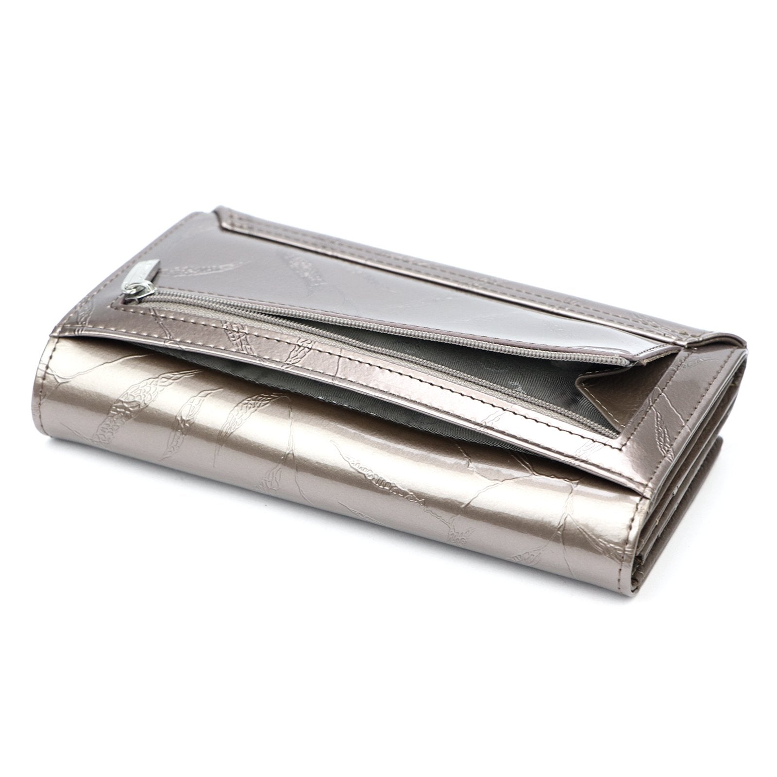 Pierre Cardin 02 LEAF 102 pelenų spalvos odinė piniginė popiel