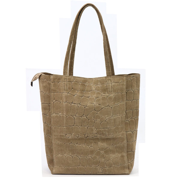 Luka 26-084 CROCO taupe natūralios odos rankinė taupe