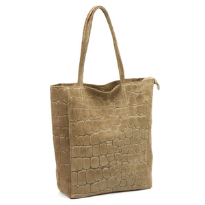 Luka 26-084 CROCO taupe natūralios odos rankinė taupe