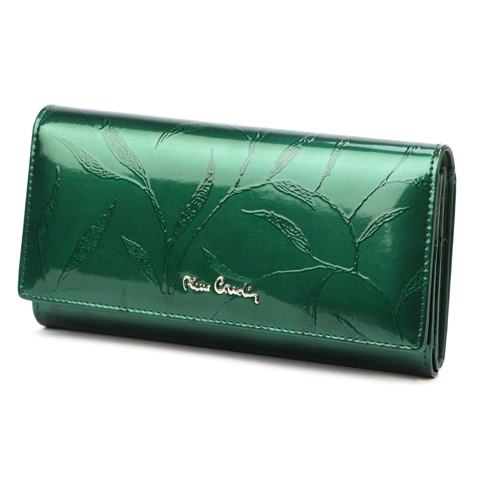 Pierre Cardin 02 LEAF 102 žalia odinė piniginė zielony