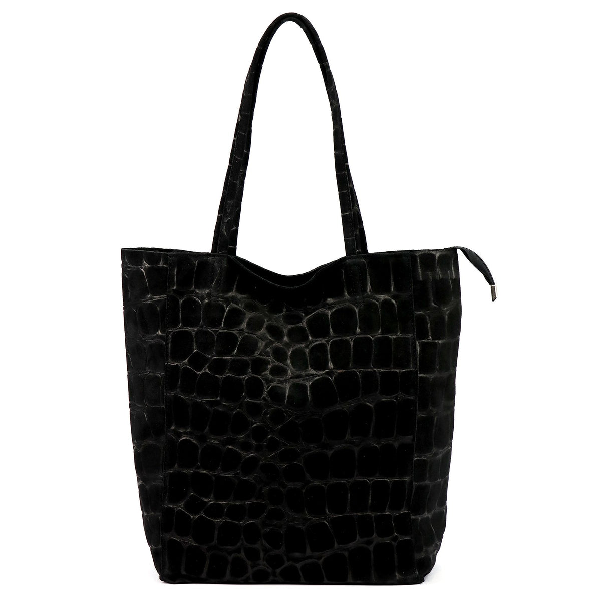 Luka 26-084 CROCO juoda natūralios odos rankinė czarny