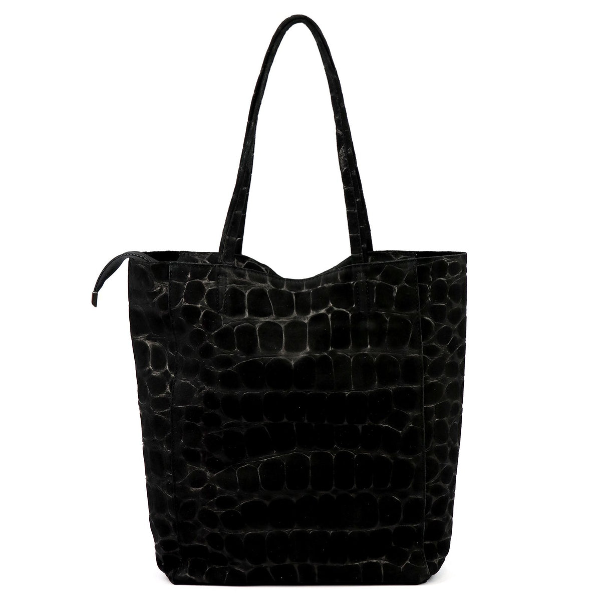 Luka 26-084 CROCO juoda natūralios odos rankinė czarny