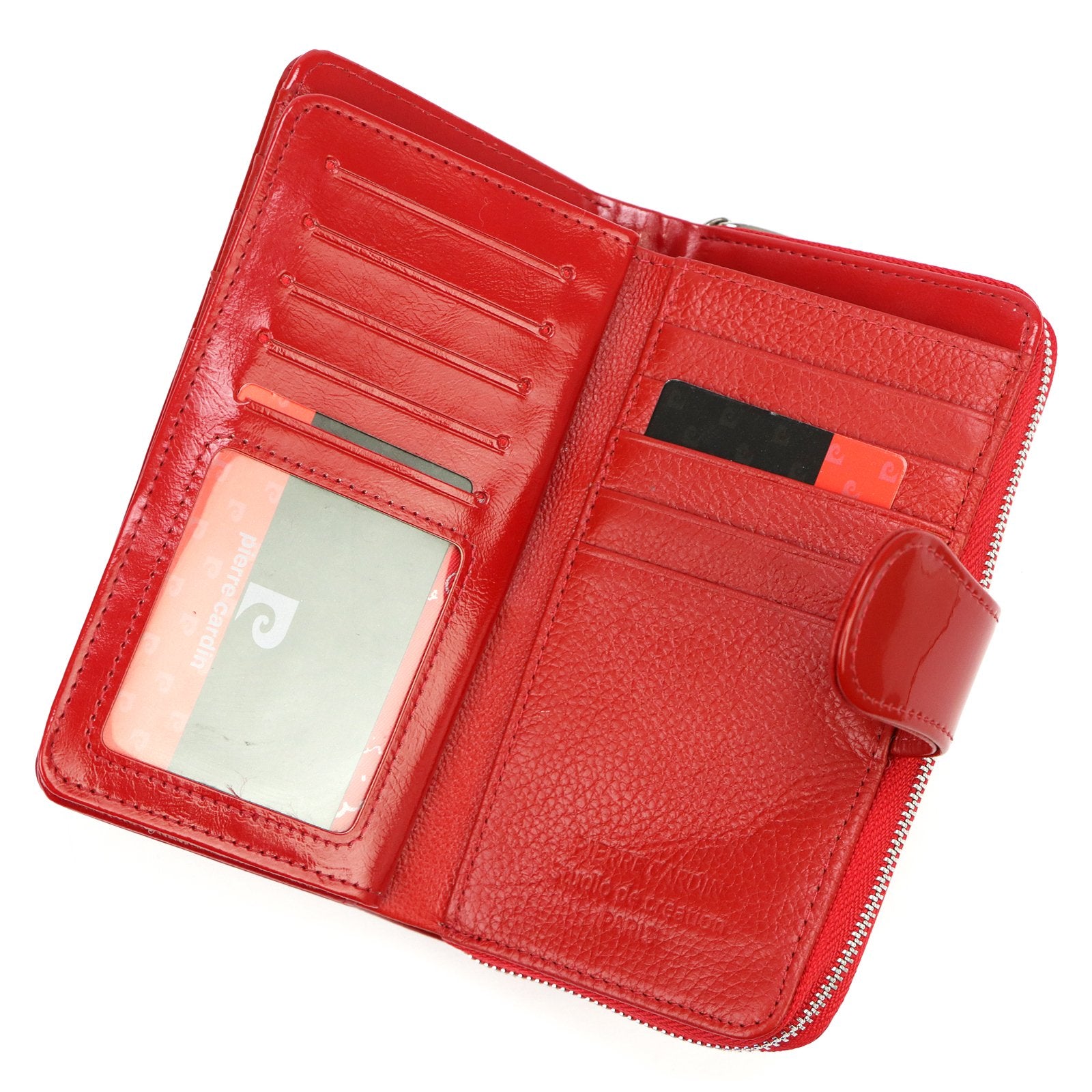 Pierre Cardin 07 SHINY 116 raudona piniginė czerwony