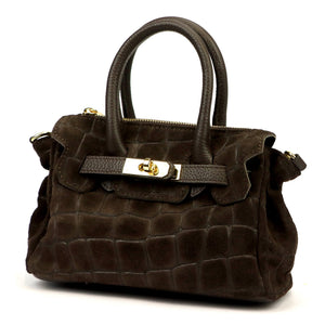 Luka 26-146 MINI CROCO tamsiai ruda odinė rankinė ciemny brąz