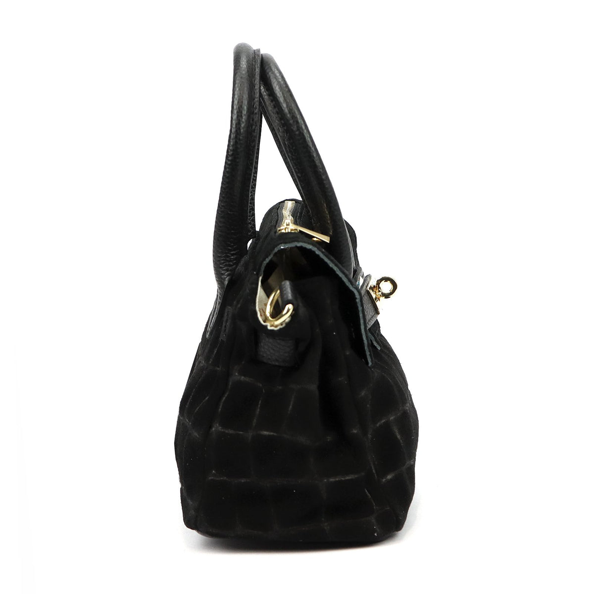 Luka 26-146 MINI CROCO juoda odinė rankinė czarny