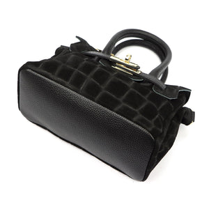 Luka 26-146 MINI CROCO juoda odinė rankinė czarny