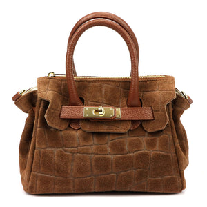 Luka 26-146 MINI CROCO ruda odinė rankinė brązowy