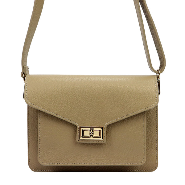Luka 26-061 DOLLARO taupe natūralios odos rankinė taupe