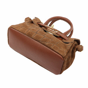 Luka 26-146 MINI CROCO ruda odinė rankinė brązowy