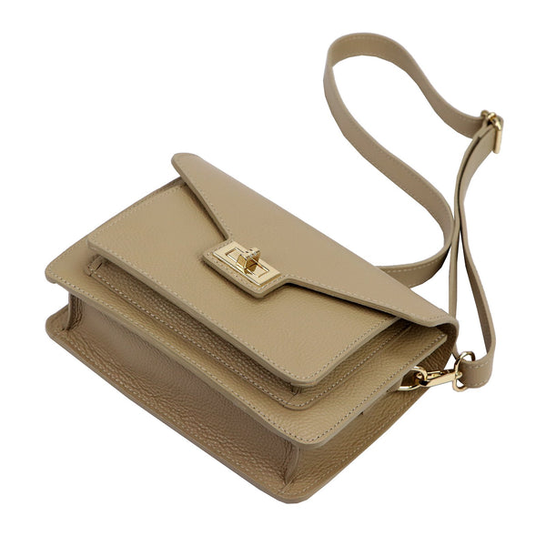 Luka 26-061 DOLLARO taupe natūralios odos rankinė taupe