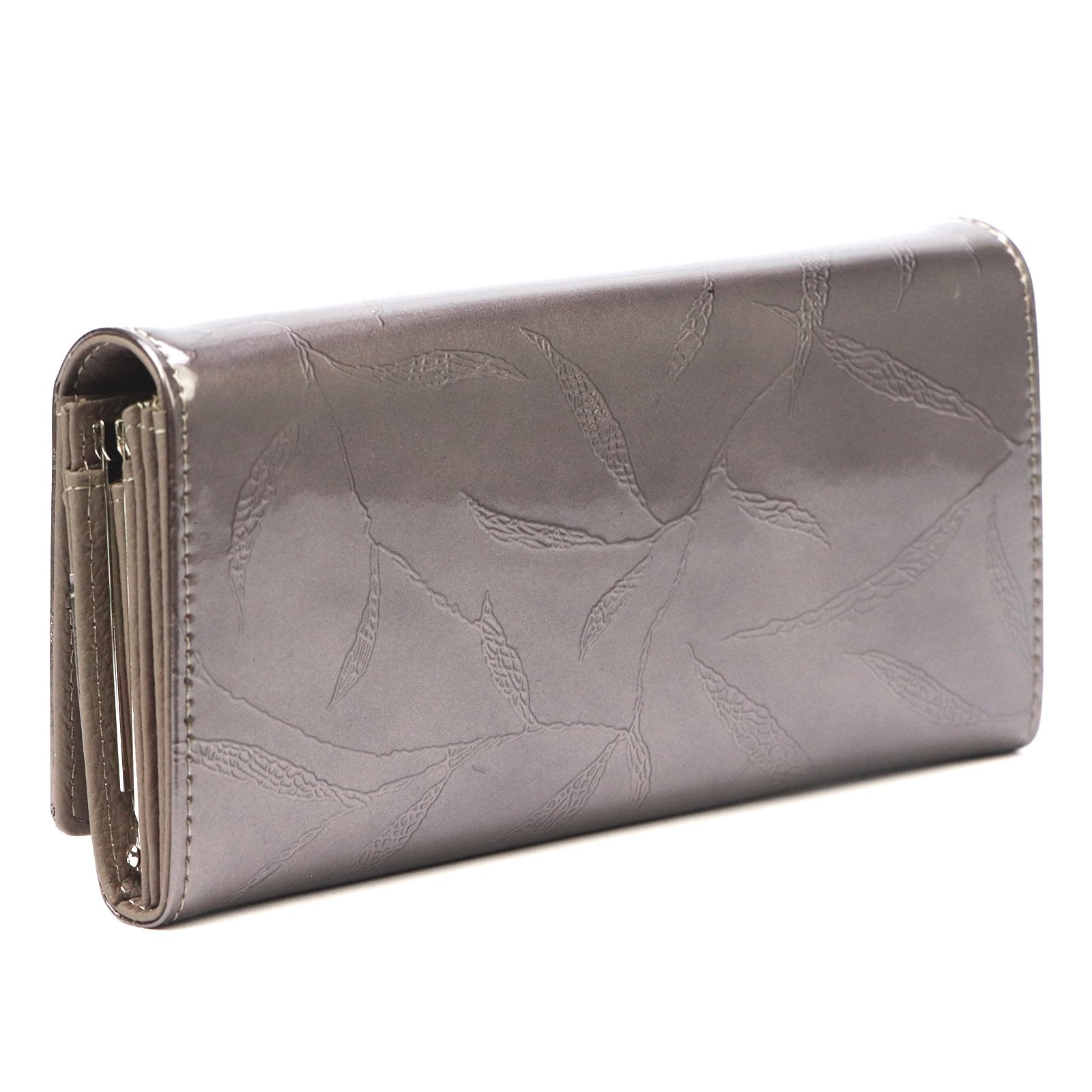 Pierre Cardin 02 LEAF 100 pilka natūralios odos piniginė popiel