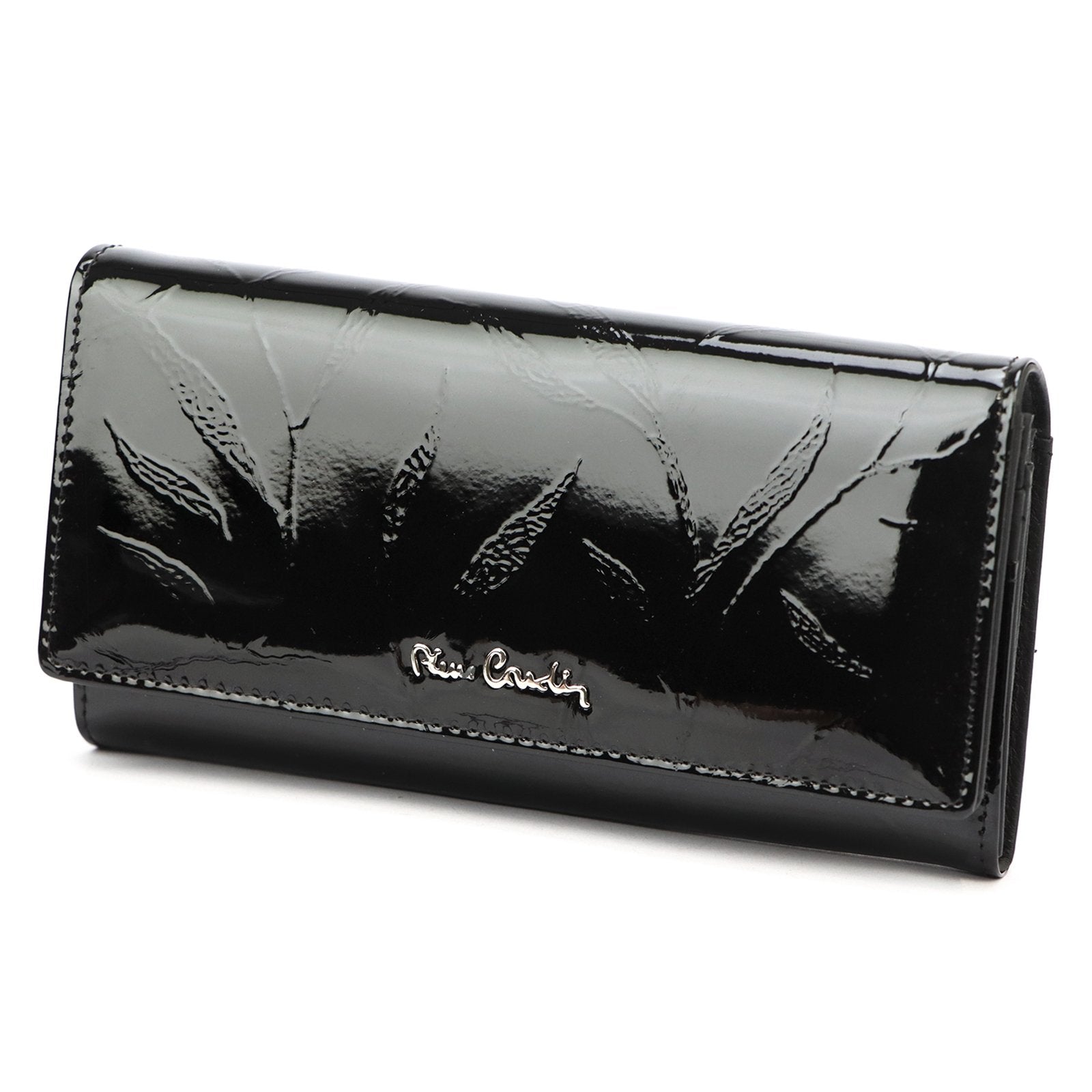 Pierre Cardin 02 LEAF 100 juoda odinė piniginė czarny
