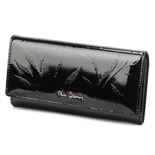 Pierre Cardin 02 LEAF 100 juoda odinė piniginė czarny